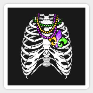 Mardi Gras Skeleton Magnet